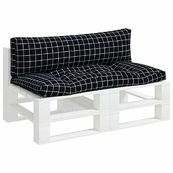 Avis Maison Chic Lot de 2 Coussins Confort,Coussins de palette motif à carreaux noir tissu Oxford -GKD36576