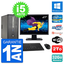 PC Tour HP ProDesk 600 G1 Ecran 27" i5-4570 RAM 32Go Disque 2To Windows 10 Wifi - Occasion