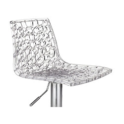 Acheter Vente-Unique Lot de 2 Tabourets de bar CLARK - Polycarbonate - Hauteur réglable - Cristal