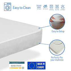 Avis Dormalit Pack Matelas 90X140 CARAMEL LIT ENFANT, Epaisseur 11 CM + 1 Oreiller a memoire 90x35 + 1 Protege matelas 90x140