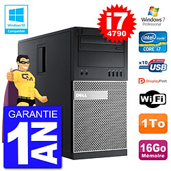 PC Tour DELL 9020 Intel Core I7-4790 RAM 16Go Disque 1To Graveur DVD Wifi W7 · Occasion 