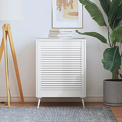 vidaXL Porte d'armoire à persiennes blanc 69x59,4cm bois de pin massif