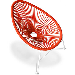 ICONIK INTERIOR Fauteuil Acapulco piétement Blanc Orange