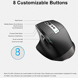 Acheter Universal Souris sans fil multimode rechargeable entre Bluetooth 3.0/4.0 et 2.4G Commutateur 3200 ppp 4 connexions de périphériques