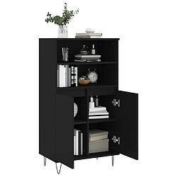 Avis vidaXL Buffet haut Noir 60x36x110 cm Bois d'ingénierie