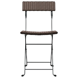 Acheter Maison Chic Lot de 4 Chaises de bistrot pliantes Marron Résine tressée et acier -GKD73470