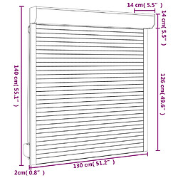 vidaXL Volet roulant aluminium 130x140 cm blanc pas cher