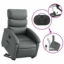 Maison Chic Fauteuil Relax pour salon, Fauteuil inclinable Gris Similicuir -GKD84510 pas cher