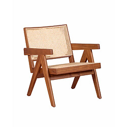 Nest Dream Fauteuil classique avec accoudoirs en bois de teck et rotin naturel - Compass 