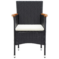 Acheter Maison Chic Lot de 4 Chaises de salle à manger de jardin - Fauteuil d'extérieur Résine tressée Noir -MN52125