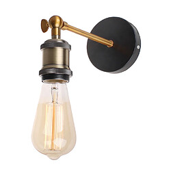 Stoex Applique murale douille de lampe E27 luminaire vintage design rétro support de lampe plafonnier Antique Edison - Noir 