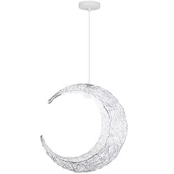 Universal Lustre de lune de 30cm, lumière LED en fer forgé de 220V E27 sans ampoule, lustre en argent en fer forgé dans la chambre à coucher, salle à manger, chambre d'enfants 