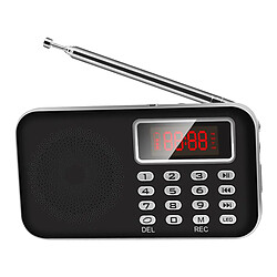 Haut-parleur Portable Radio FM AM Carte USB TF Lecteur MP3 Lampe De Poche LED Noir pas cher