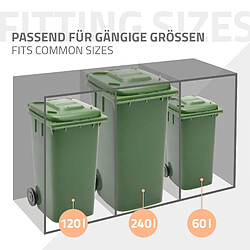 ML-Design Box pour 3 Poubelles, 240L, 200x80x116,3 cm, en Acier, Anthracite, Résistant aux Intempéries, Habillage de Poubelle avec Couvercle Rabattable/3 Portes, Conteneur Abri Hangar Cache-Poubelle pas cher