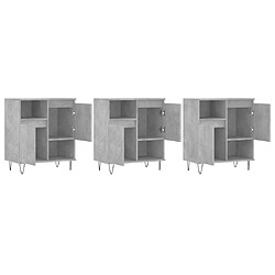 Avis vidaXL Buffets 3 pcs gris béton bois d'ingénierie