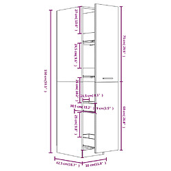 vidaXL Armoire apothicaire Chêne fumé 30x42,5x150 cm Bois d'ingénierie pas cher