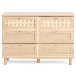 Bestmobilier Sliven - commode - bois et cannage