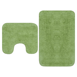 vidaXL Jeu de tapis de salle de bain 3 pcs Tissu Vert 