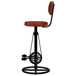 Avis vidaXL Tabourets de bar lot de 2 noir/marron cuir de chèvre véritable