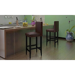 vidaXL Tabourets de bar lot de 4 marron foncé similicuir