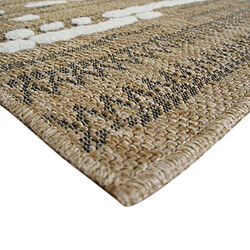 Avis Thedecofactory JUTE RELIEF LINEA - Tapis effet jute à motif géométrique en relief blanc et noir 160x230