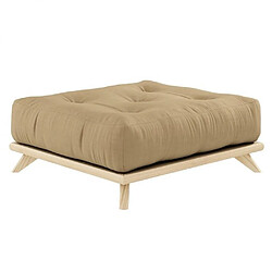 Inside 75 Pouf futon 90 x 100 cm SENZA pin naturel coloris beige blé