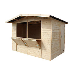 Abri de Jardin en Bois Gardiun Laia Kiosque 8,84 m² 336x263x232 cm en Panneaux de Bois avec Comptoir