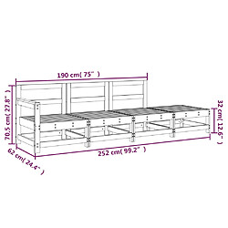 vidaXL Salon de jardin 4 pcs gris bois massif de pin pas cher