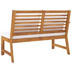 Acheter Maison Chic Banc de jardin | Banquette de jardin | Chaise Relax 114,5 cm avec coussin crème Bois solide d'acacia -MN12479