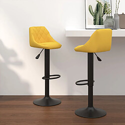 vidaXL Tabourets de bar lot de 2 jaune moutarde velours 