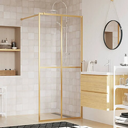 Maison Chic Paroi de douche | Écran de douche | Cloison de douche avec verre ESG transparent doré 100x195 cm -GKD51240