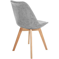 Acheter Decoshop26 Chaise de salle à manger x1 design scandinave en velours côtelé gris clair et pieds en bois clair 10_0002277