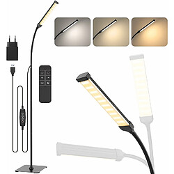 Vendos85 Lampadaire avec Télécommande Flexible à Col de Cygne 120 LED 10W noir 