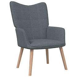 Maison Chic Chaise de relaxation | Fauteuil relax avec tabouret Gris foncé Tissu -GKD65275