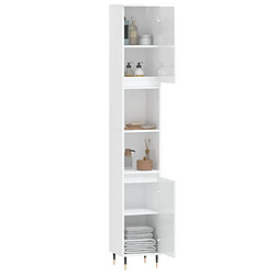 Avis vidaXL Armoire de salle de bain blanc brillant 30x30x190 cm