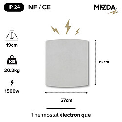 Acheter Chauffage électrique inertie sèche - pierre naturelle 1500W - gris - Mazda