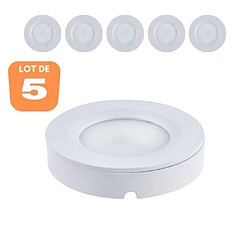 HOROZ ELECTRIC Lot de 5 spots LED Luna 3W rond saillies