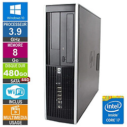 HP Elite 8300 SFF i7-3770 3.90GHz 8Go/480Go SSD Wifi W10 · Reconditionné 