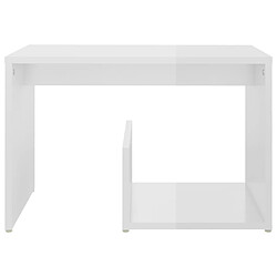 Avis vidaXL Table d'appoint Blanc brillant 59x36x38 cm Aggloméré