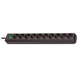 Brennenstuhl Eco-Line 10-way power extrention with switch black 