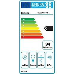 Avis Hotte murale SIEMENS LC65KA670 Noir