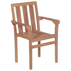 Maison Chic Lot de 2 Chaises empilables de jardin - Fauteuil d'extérieur Bois de teck solide -MN58957