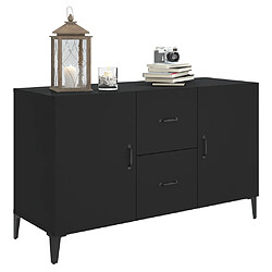 Avis vidaXL Buffet noir 100x36x60 cm bois d'ingénierie