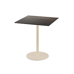 Materiel Chr Pro Urban table de bistrot avec piètement sable + plateau HPL noir 70x70 cm - Veba