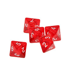 Dices multi-faces Gem Muti Dégrossi Dices Ensemble De 5 D8 D & D Trpg Jeux Rouge