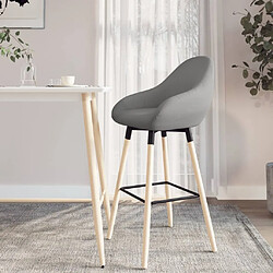 vidaXL Tabouret de bar Gris clair Tissu 