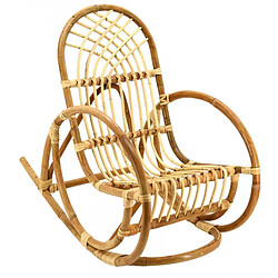 Pegane Rocking chair en rotin coloris naturel - longueur 40 x profondeur 60 x Hauteur 62 cm