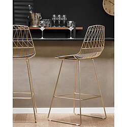 Beliani Tabouret de bar Set de 2 Métal Doré PRESTON