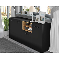 Acheter Bestmobilier Leolio - buffet bas - noir et bois - 151 cm