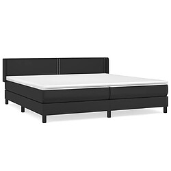 vidaXL Sommier à lattes de lit avec matelas Noir 200x200 cm Similicuir